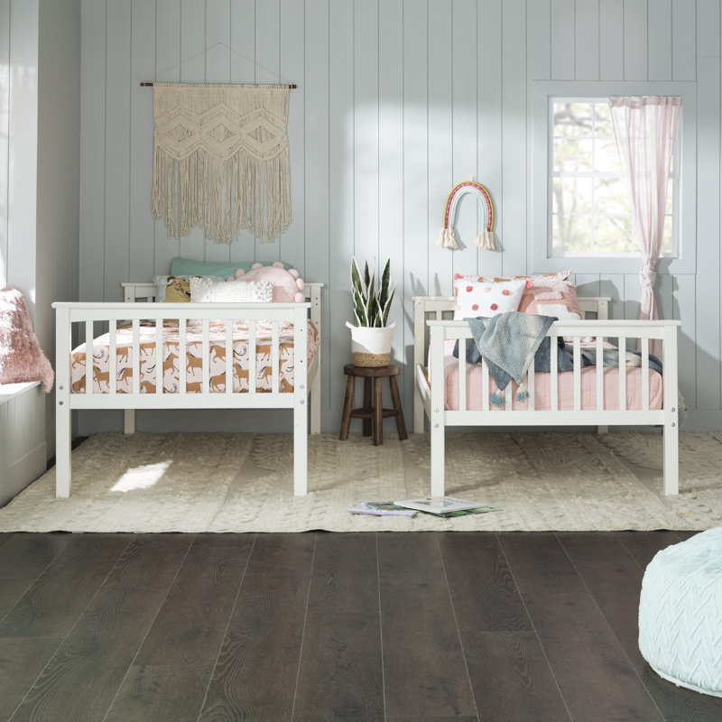 Brinna Kids Twin Over Twin Bunk Bed, Off White