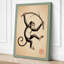 Leaping Chimpanzee Japandi - Wrapped Canvas-1586006051-1586006055