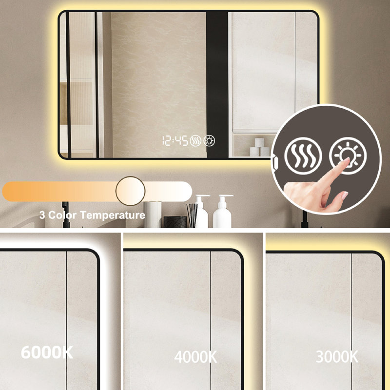 Miroir noir pour salle de bain 48X32