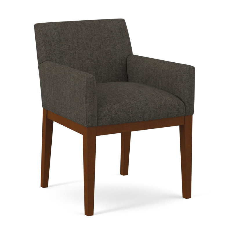 Upholstered Arm Chair, Salvador Asphalt, English Saddle