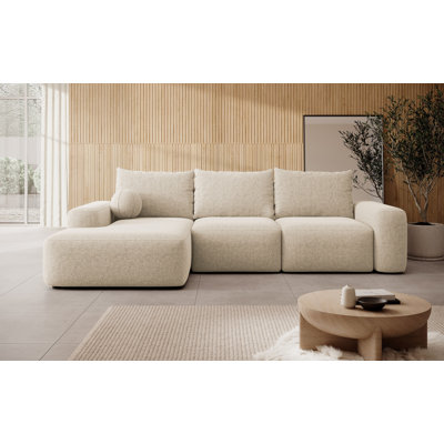 Carnos L-shaped Sofa Bed with Ball Cushion
