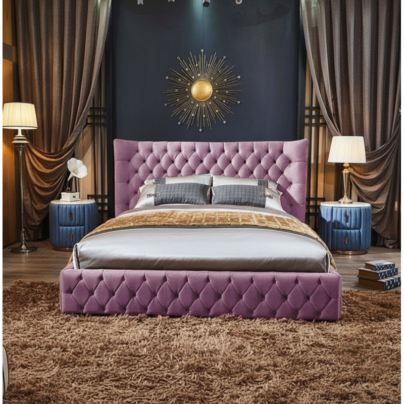 Buckingham Upholstered Ottoman Storage Bed, Lilac, Super King (6')