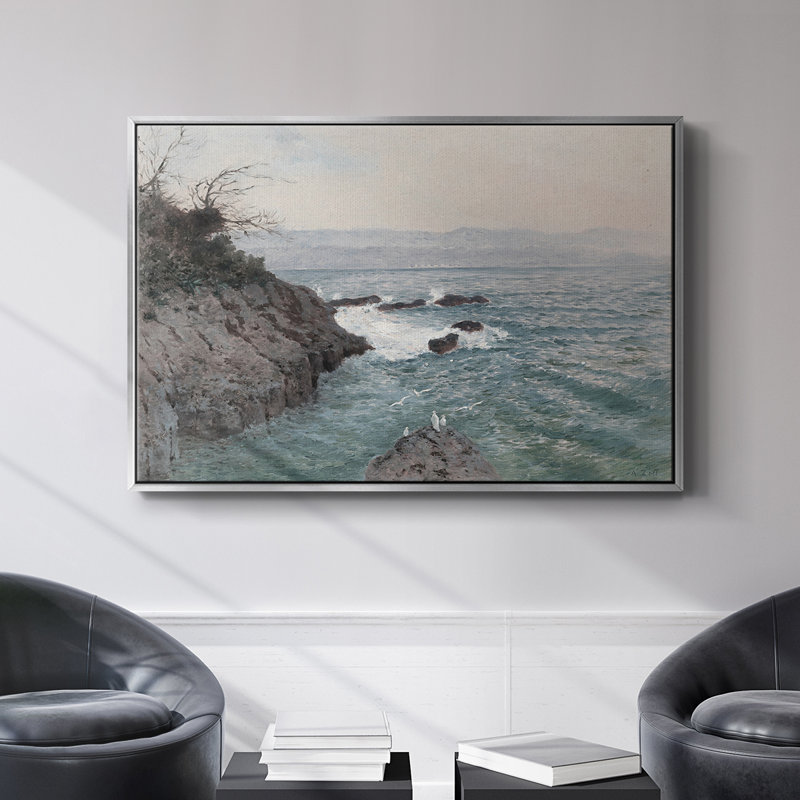 Paysage rétro - DLII, H 25 po x l 37 po x P 1,5 po, Toile tendue