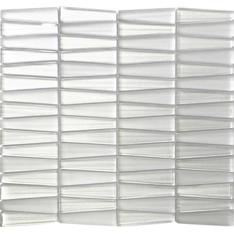 1" x 3" Glass Brick Joint Mosaic Wall and Floor Tile, White