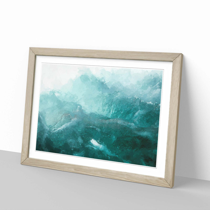 Waves in Italy in Abstract - Framed Print, 50cm H x 76cm W x 2cm D, Oak