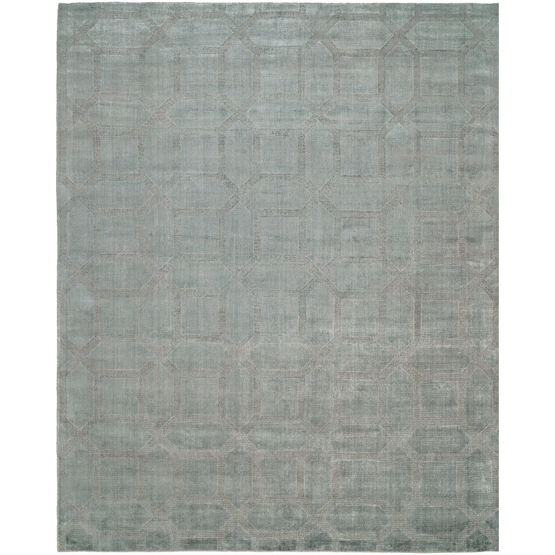 Hand Loomed Geometric Indoor Rug, Rectangle 6' x 9'