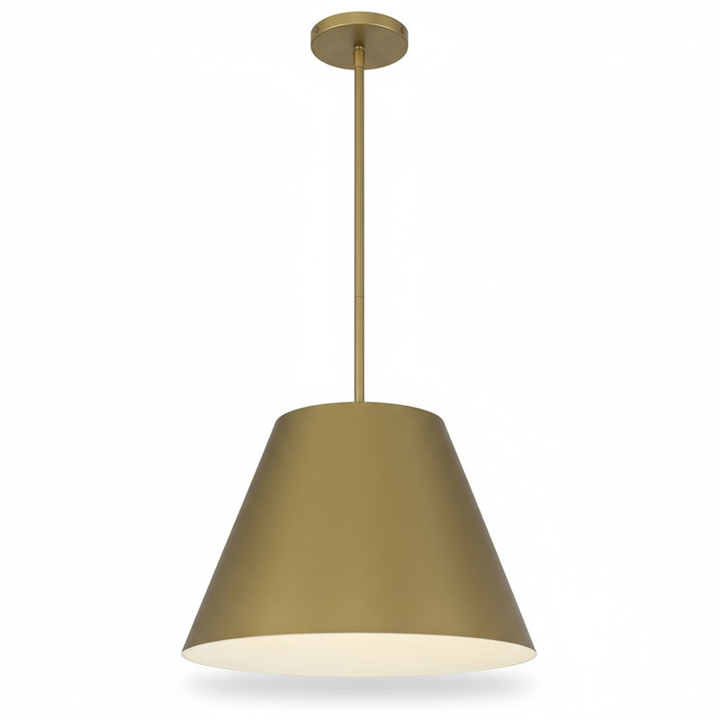 Luminaire suspendu à DEL en laiton de 16 po de diamètre, H 11 po x l 16 po x P 16 po, 1200 lumens