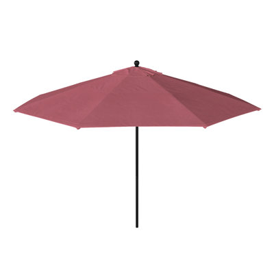 11 Foot Black Commercial Patio Umbrella With Fiberglass Ribs Pulley Lift In Hot Pink Sunbrella