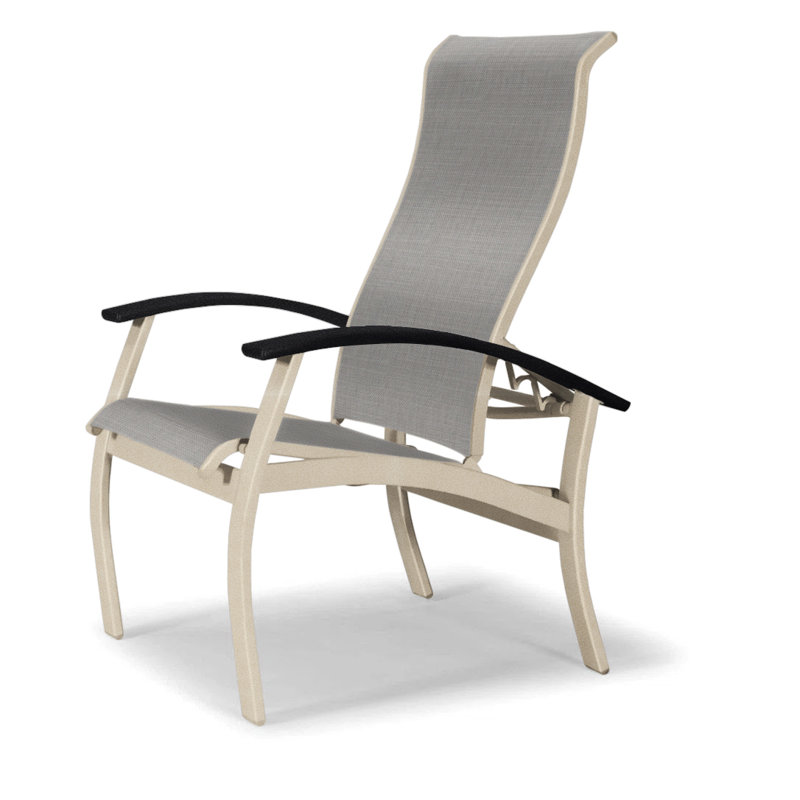 Chaise de patio Askar, Noir, Alliage Sunbrella®, Désert texturé