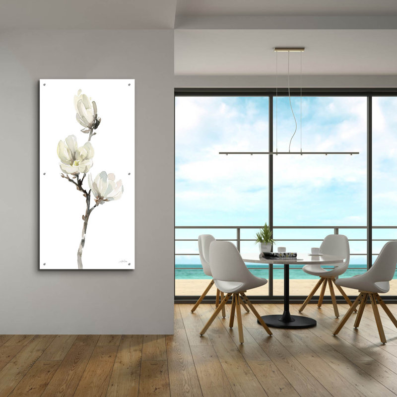 Art mural en verre blanc 1 "par Katrina Pete, H 48 po x l 24 po
