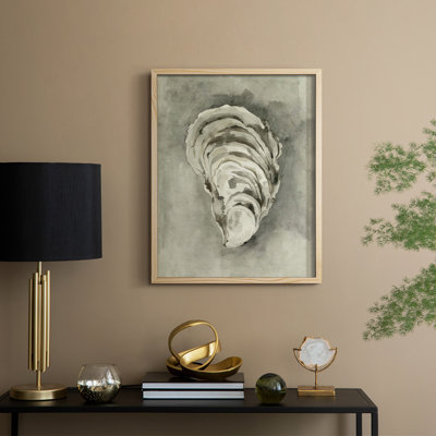 «Neutral Oyster Shell II», reproduction encadrée - bois massif