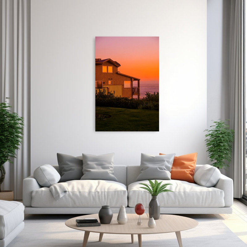 Coastal Sunset Home Peaceful Serene Tranquil Coastal Wall Art Print 1 Piece Wrapped Canvas Wall Art, 152.4cm H x 101.6cm W