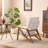 2Pcs Chenille Upholstered Accent Chair With 5-Position Adjustable Backrest, Rubber Wood Arms, Indoor Leisure Chair-29903621