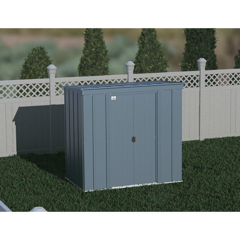 6 ft. x 4 ft. Blue Galvanized Steel Tool Shed with Pent Roof