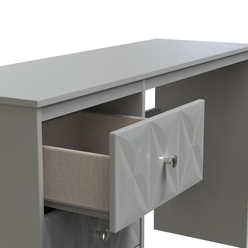 Ceinwen 3 Drawer Desk (Ready Assembled), Dusk Grey