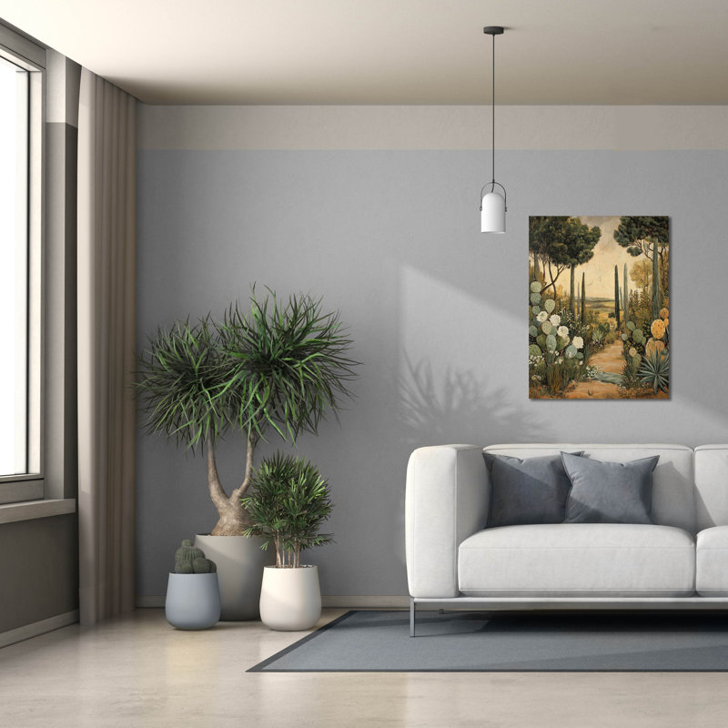 Bungalow Bungalow «Oasis Greens» par Svetlana Aleynikova, art mural sur toile, H 34 po x l 26 po