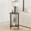 Kiyra Glass Top Cross Legs End Table