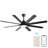 Modern 52-Inch Smart Ceiling Fan With Light,6 Wind Speed,With 8 Black ABS Blades,Voice Remote,Fan For Bedroom,Living Room,Patio,Kitchen,Etc-1292950941-1292950943