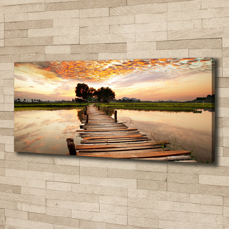 Wooden Bridge - Wrapped Canvas Print