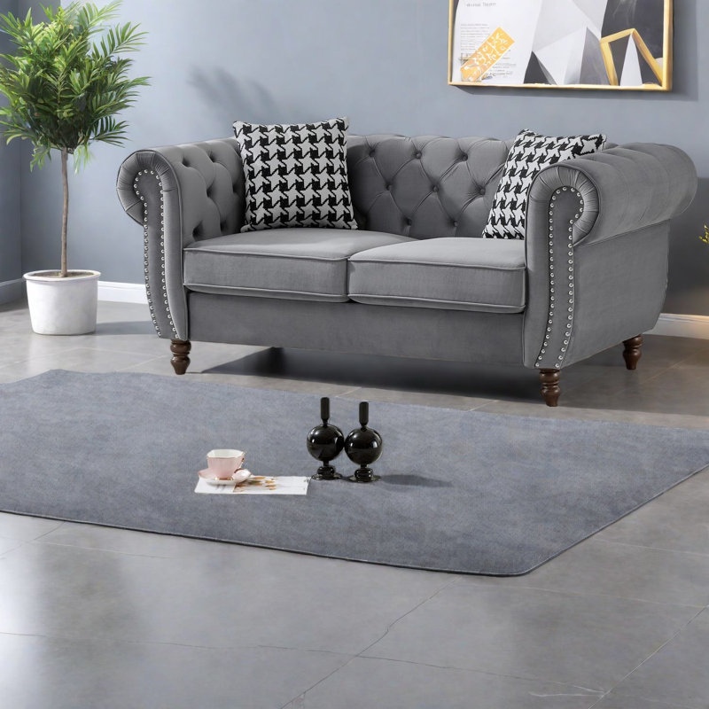 Canapés confortables en velours de 65 pouces Chesterfield