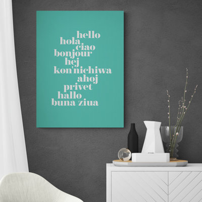 Hello Translated - Wrapped Canvas Print
