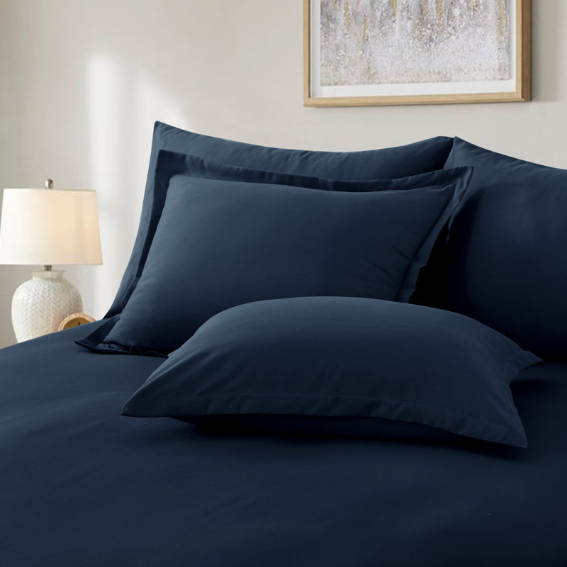 5/7 Piece Microfiber Bed-In-A-Bag Comforter Set , Twin Queen Comforter + 4 Additional Pieces, Navy Blue