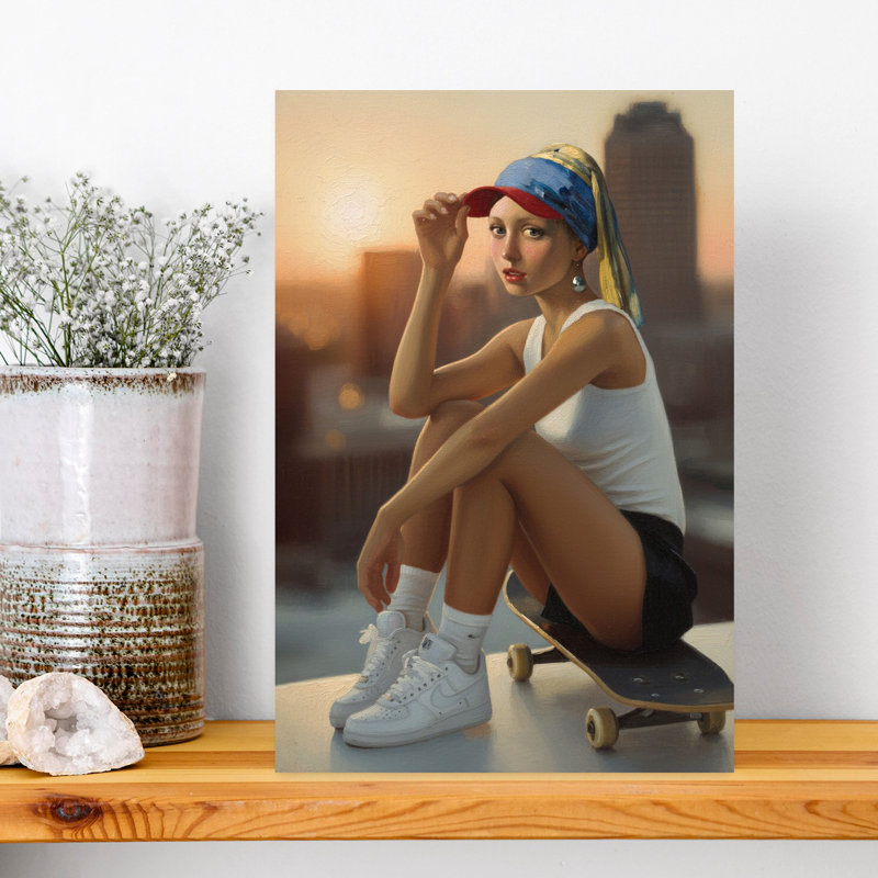 Contemporary Art Retro Surreal Contemporary Landscape Urban Wall Art 1 Piece Wrapped Canvas Wall Art, 30.48 cm H x 20.32 cm W