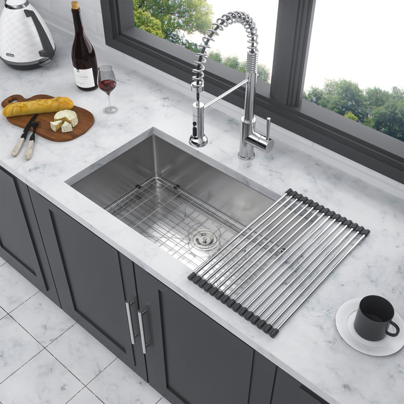 Undermount Kitchen Sink - 36"X19"X9" Stainless Steel 16 Gauge Deep Single Bowl Sinks