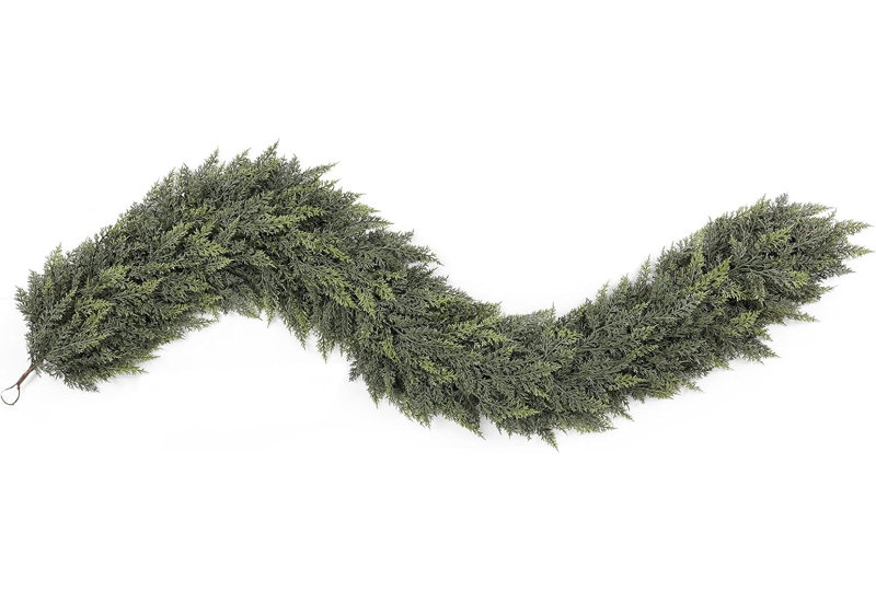 2 pièces 9pi guirlande de cèdre de Noël multicolore artificielle pour manteau de cheminée escalier de table décoration de Noël