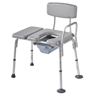 4-in-1 Bedside Commode Chair Raised Toilet Seat 500 lbs Adjustable Height