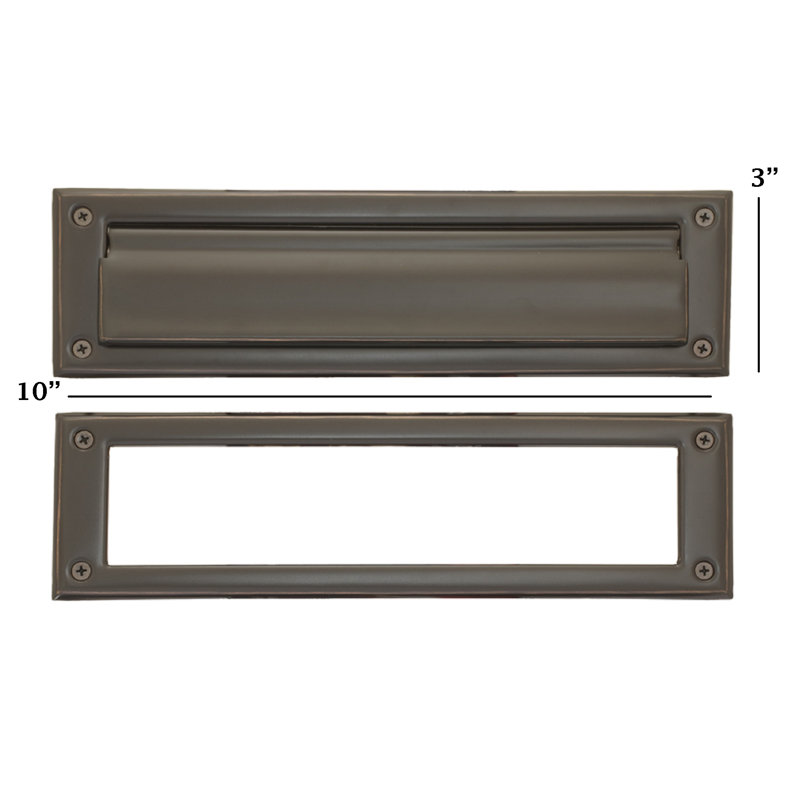 Fente en laiton, Bronze huilé, H 3 po x l 10 po x P 1,125 po