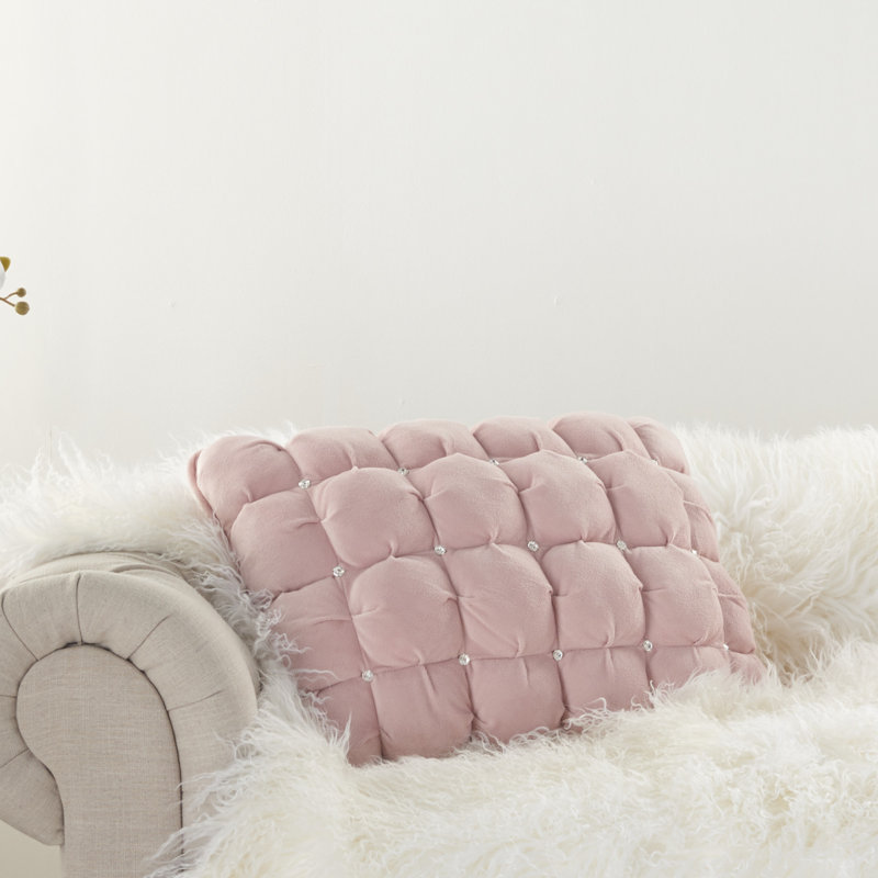 Buttons Throw Pillow, Rose