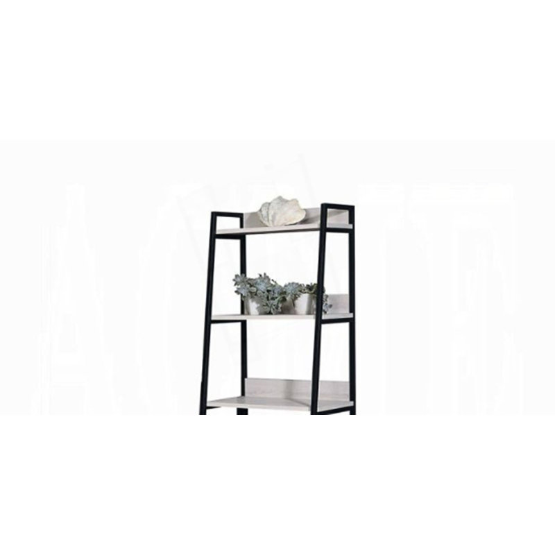 Metal Frame Rectangular Leaning-Ladder Bookshelf