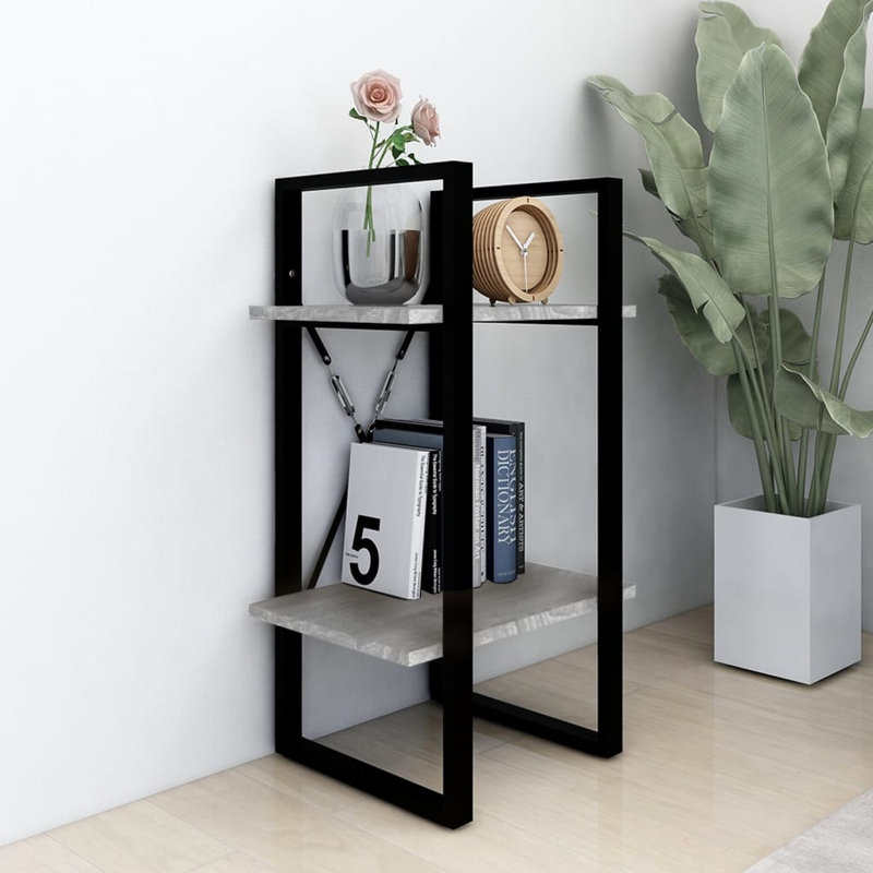 Anah 70cm H Etagere Bookcase, Grey, 70cm H x 80cm W x 30cm D
