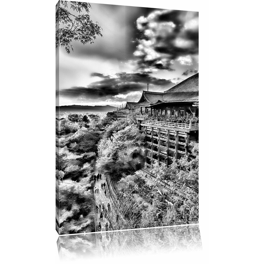 Leinwandbild Tempel in China in Monochrom