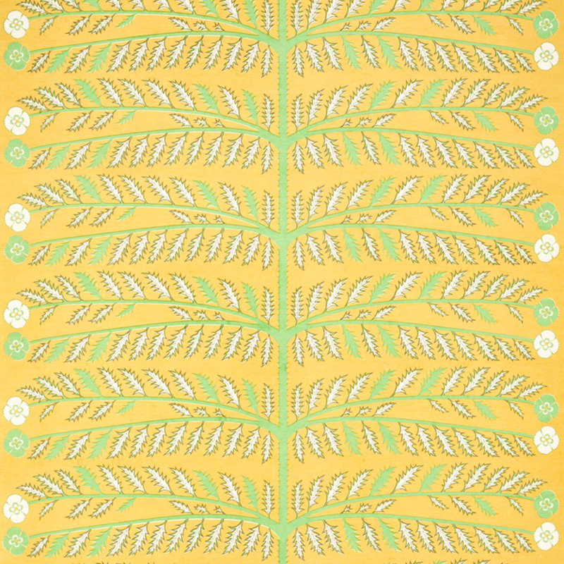 Tissu Schumacher x Neisha Crosland Thistle, Moutarde