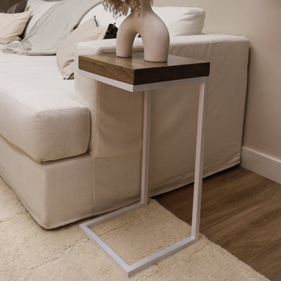 C Shape Rustic Side Table