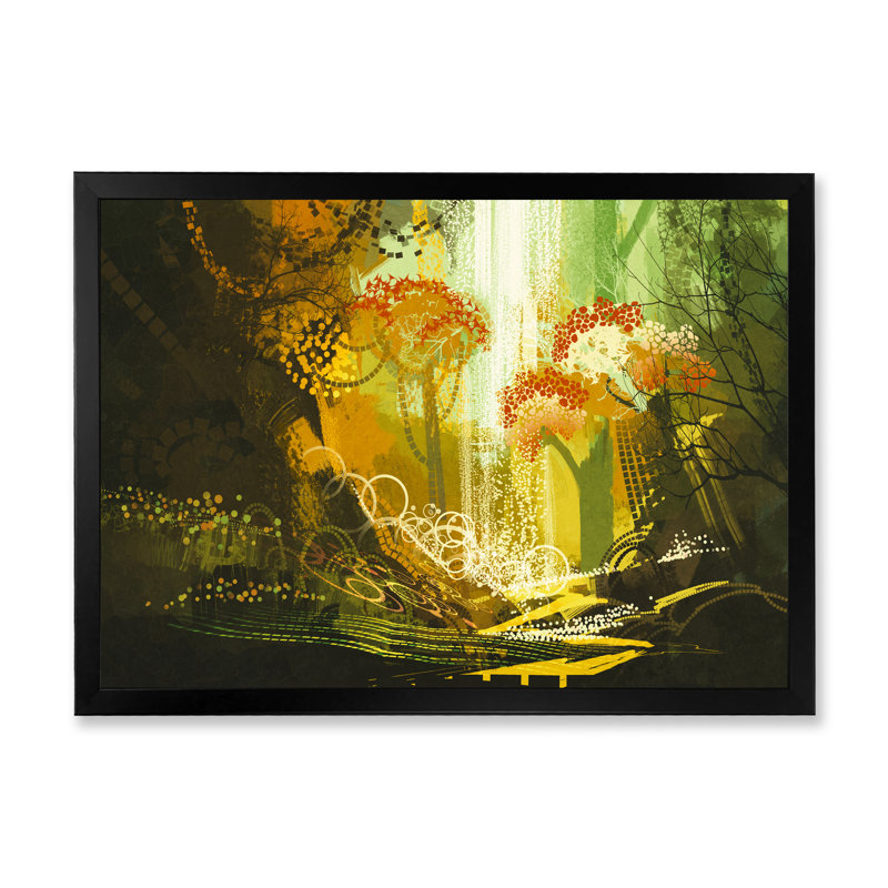 Jeu vidéo Mystic Abstract Landscape - Modern Wall Decor, Cadre photo noir, H 8 po x l 12 po x P 1 po