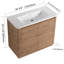 Meuble-lavabo autoportant de 40 po avec lavabo en céramique blanche et 2 portes à fermeture douce, emballage KD, contreplaqué