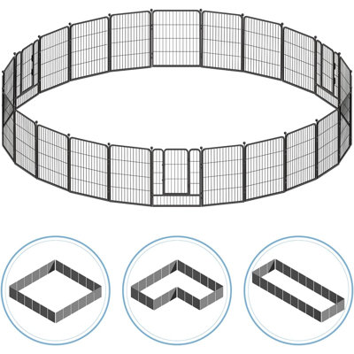 40" H Bold Metal Dog Playpen, 24 Panels Dog Fence Exercise Pen with Doors, Pet Puppy Playpen Pen for Indoor & Outdoor