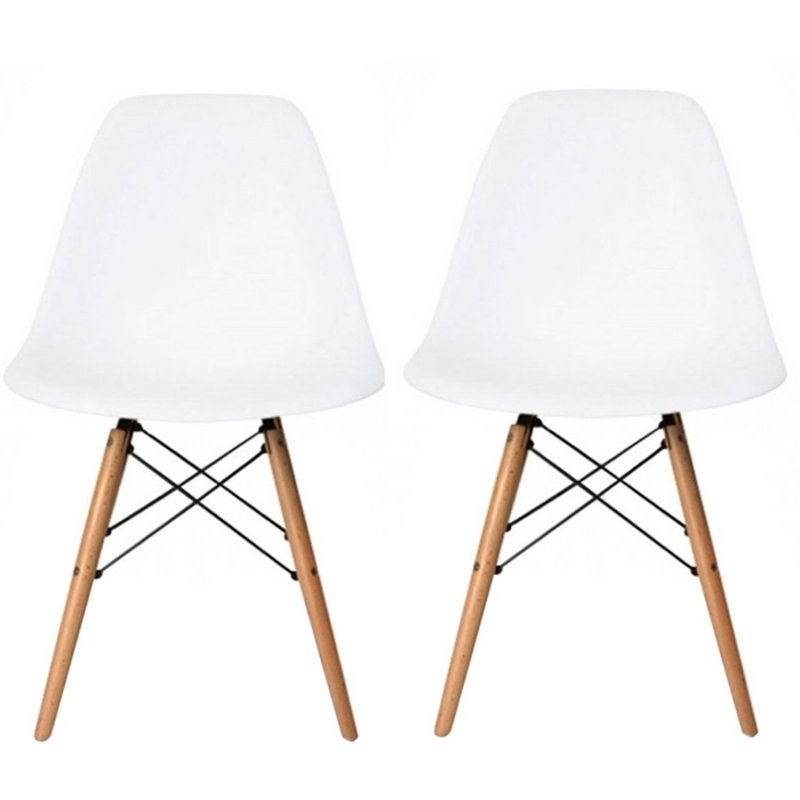 Chaise d'appoint Cheeseman, Blanc, Naturel