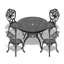 Ensemble de mobilier de salle à manger en aluminium coulé toutes saisons avec cadre noir-1531701122