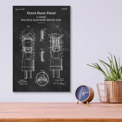 'Vacuum tube Blueprint Patent Chalkboard,' Acrylic Glass Wall Art