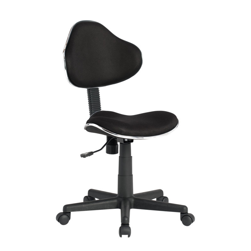 Mode Black Armless Swivel Task Chair with Adjustable Height
