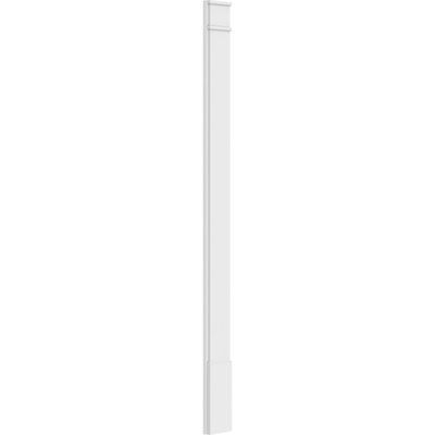 TruCraft Plain Pilaster w/ Decorative Capital & Base, 8"W x 102"H x 2"P Base Can Be Trimmed Up To 6 5/8", Architectural Grade PVC, Sold As Pair