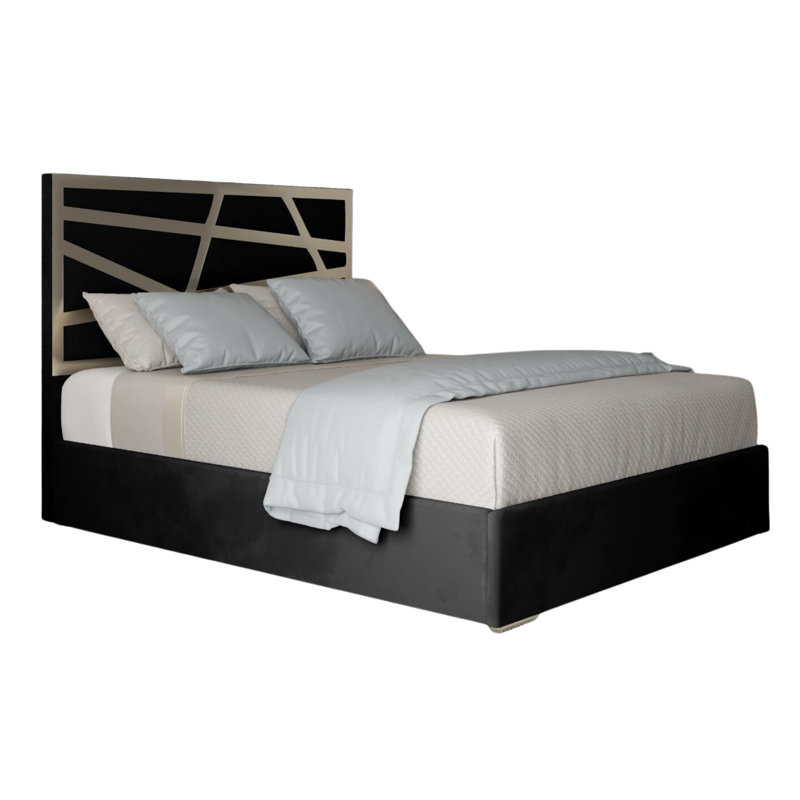 Anatolie Upholstered Bed, Black, Single (3')