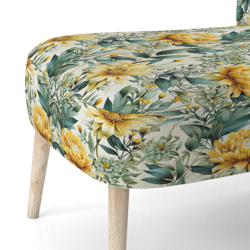 Chaise d'appoint en velours Botanical Ferns