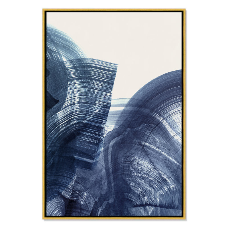 Indigo Crescendo II, impression par , H 37,5 po x l 25,5 po, Flotteur doré