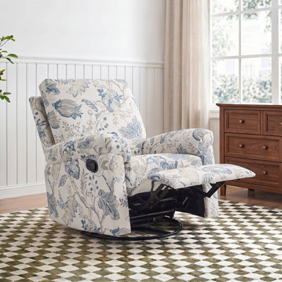 35" Wide Boucle Manual Swivel and Rocker Standard Recliner Chair with Wing Back