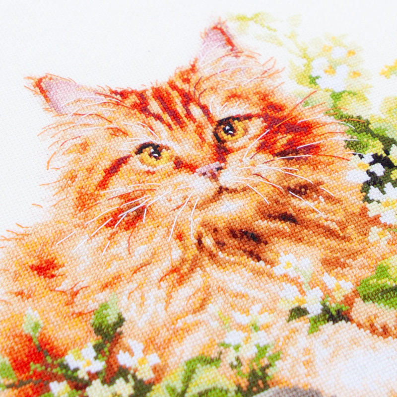The Ginger Cat Counted Cross Stitch Kit by Magic Needle 70-22